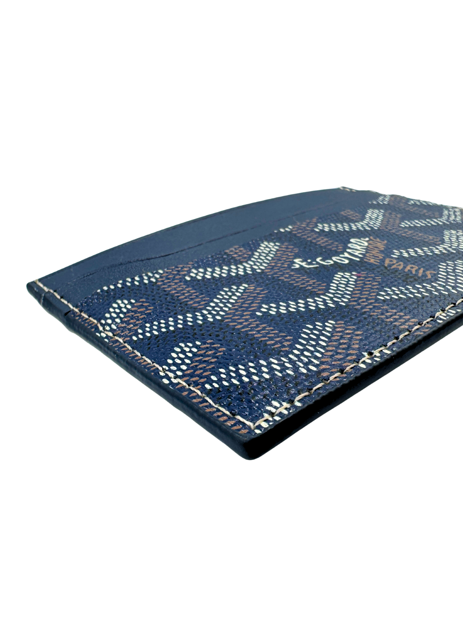 Saint Suplice Card Holder Wallet in Navy Blue Goyardine & Leather