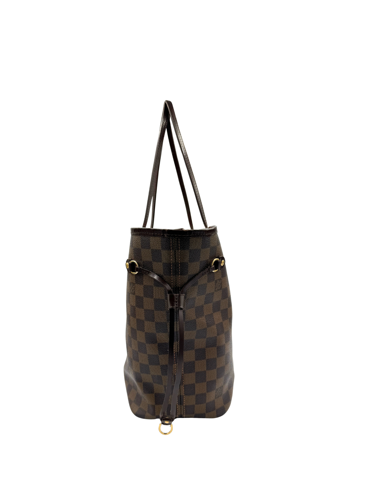Neverfull MM Shopping Tote Bag in Damier Ebene Coated Canvas