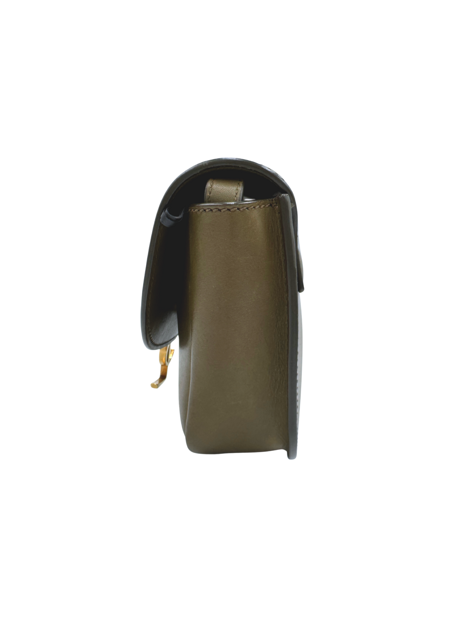 Small Kaia Crossbody Satchel Bag in Olive Green Leather