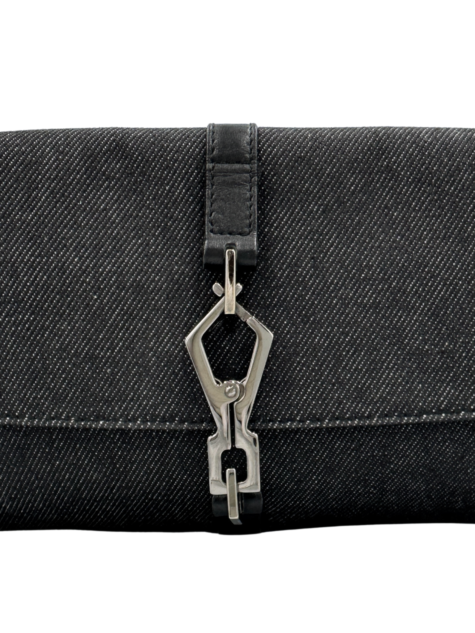 Vintage Tom Ford Era East-West Jackie Shoulder Bag in Black Denim