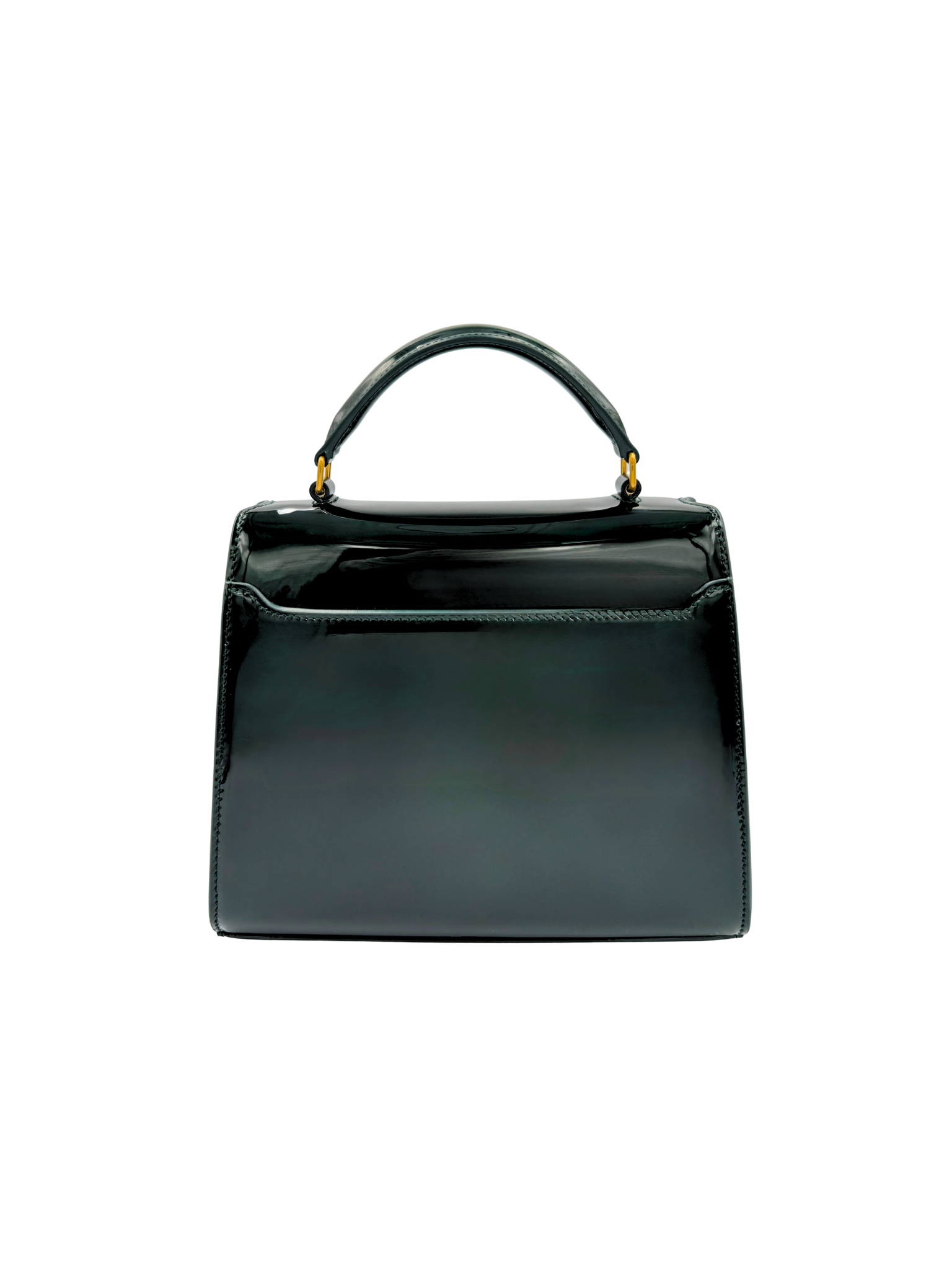 2025 Mini Cassandra Top Handle Shoulder Bag in Fir Leaf Green Patent Leather