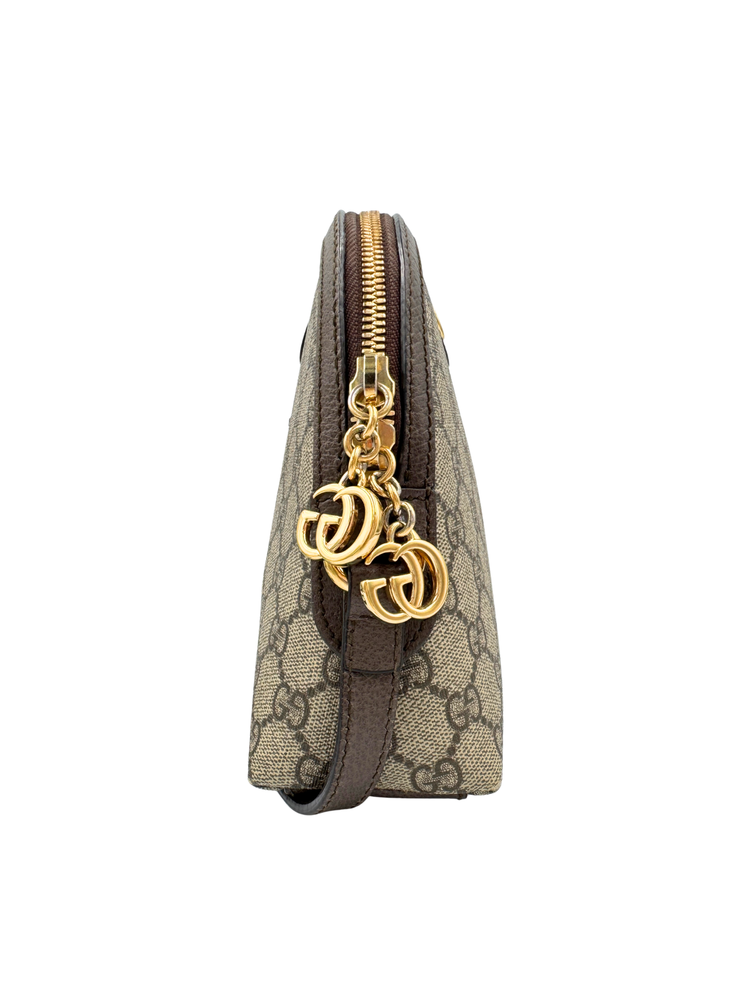 GG Small Ophidia Dome Crossbody Shoulder Bag in Brown and Tan Monogram Supreme Coated Canvas