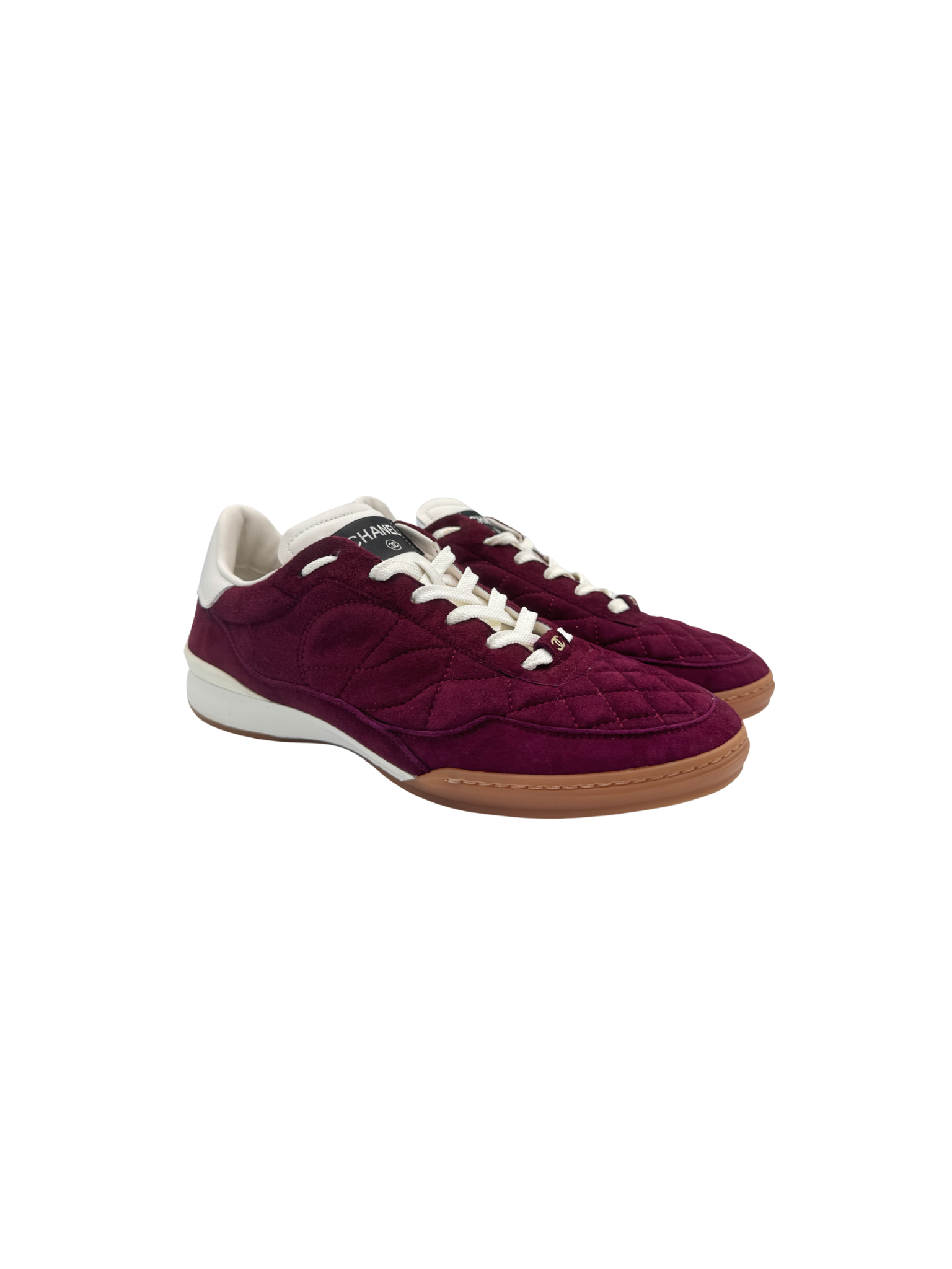 Size 40 Low Top CC Sneakers in Burgundy Suede