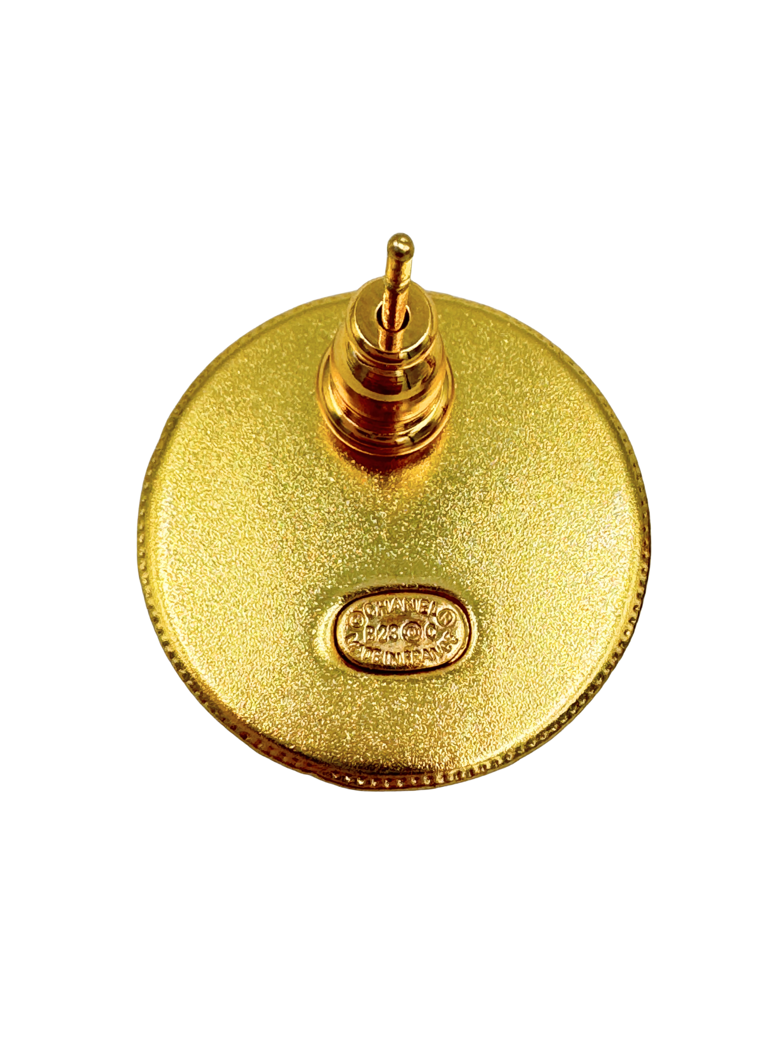 2023 Leopard Print CC Crystal Button Earrings in Gold Hardware