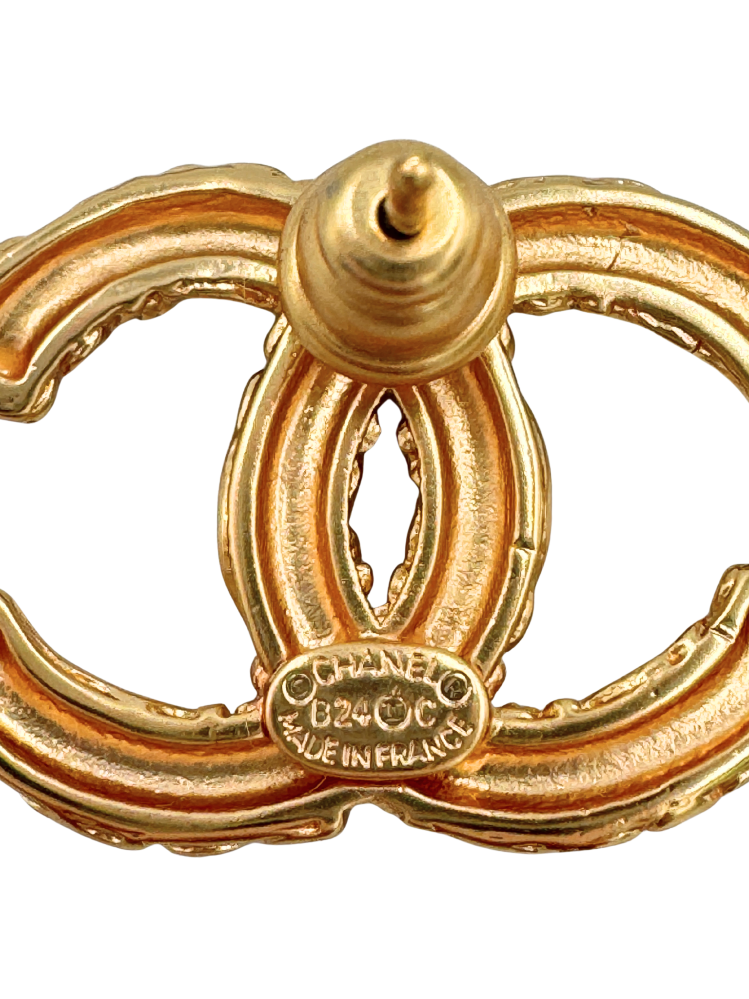 2024 Interlocking CC Stud Earrings in Golden Hardware