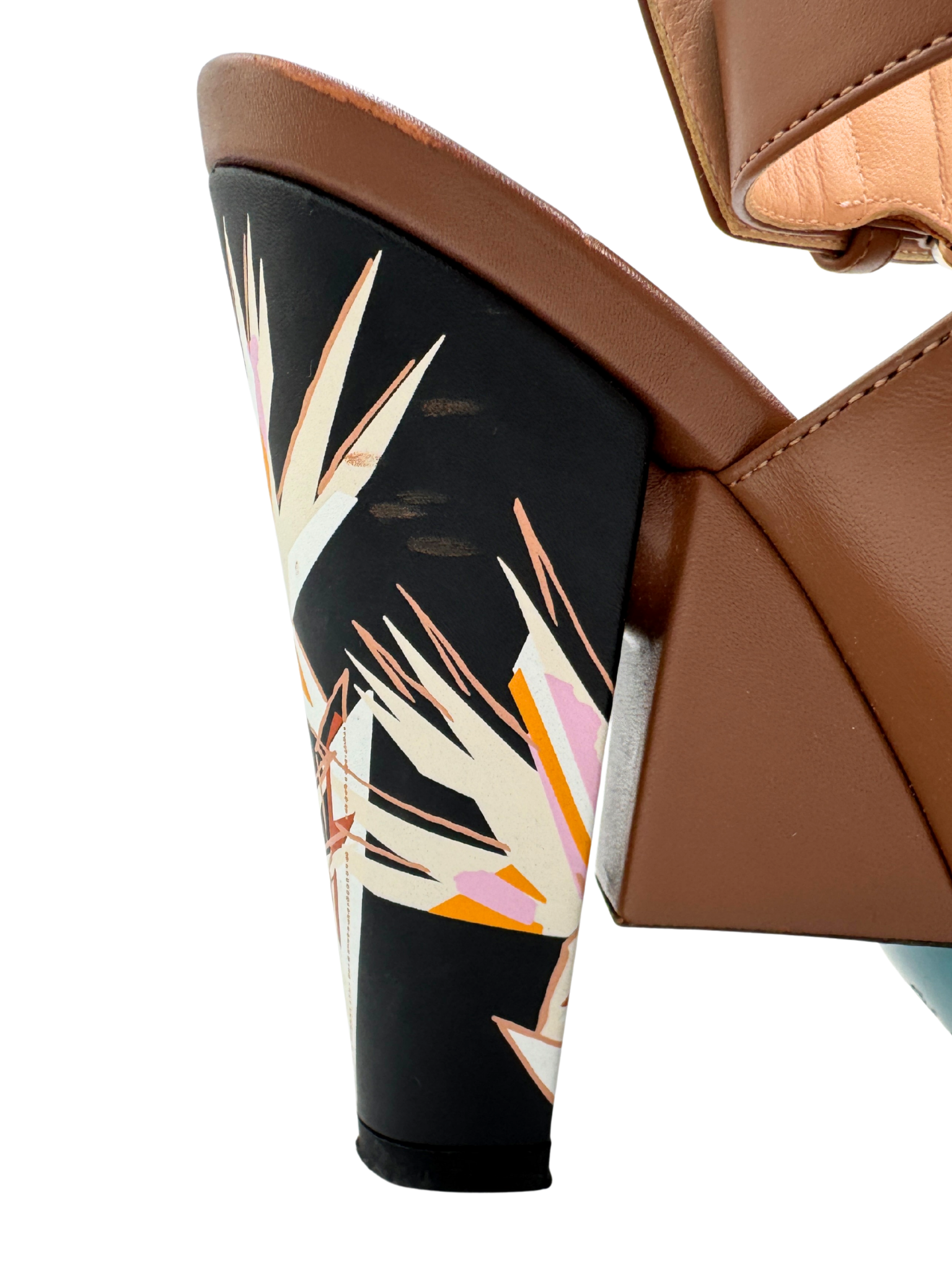 Size 37 Bird of Paradise Crossover Strap Mule Sandals in Smooth Brown Leather