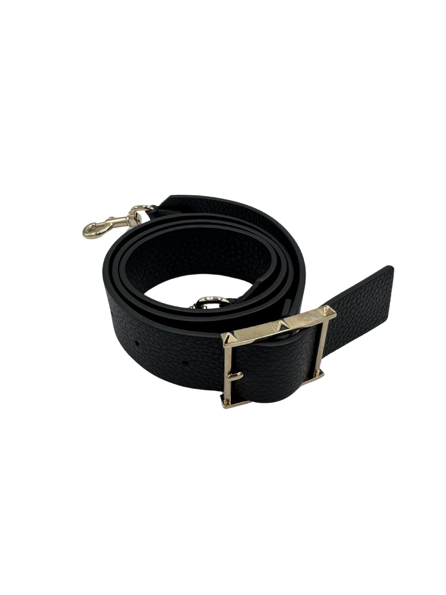 Rockstud Messenger Bag in Black Grained Leather