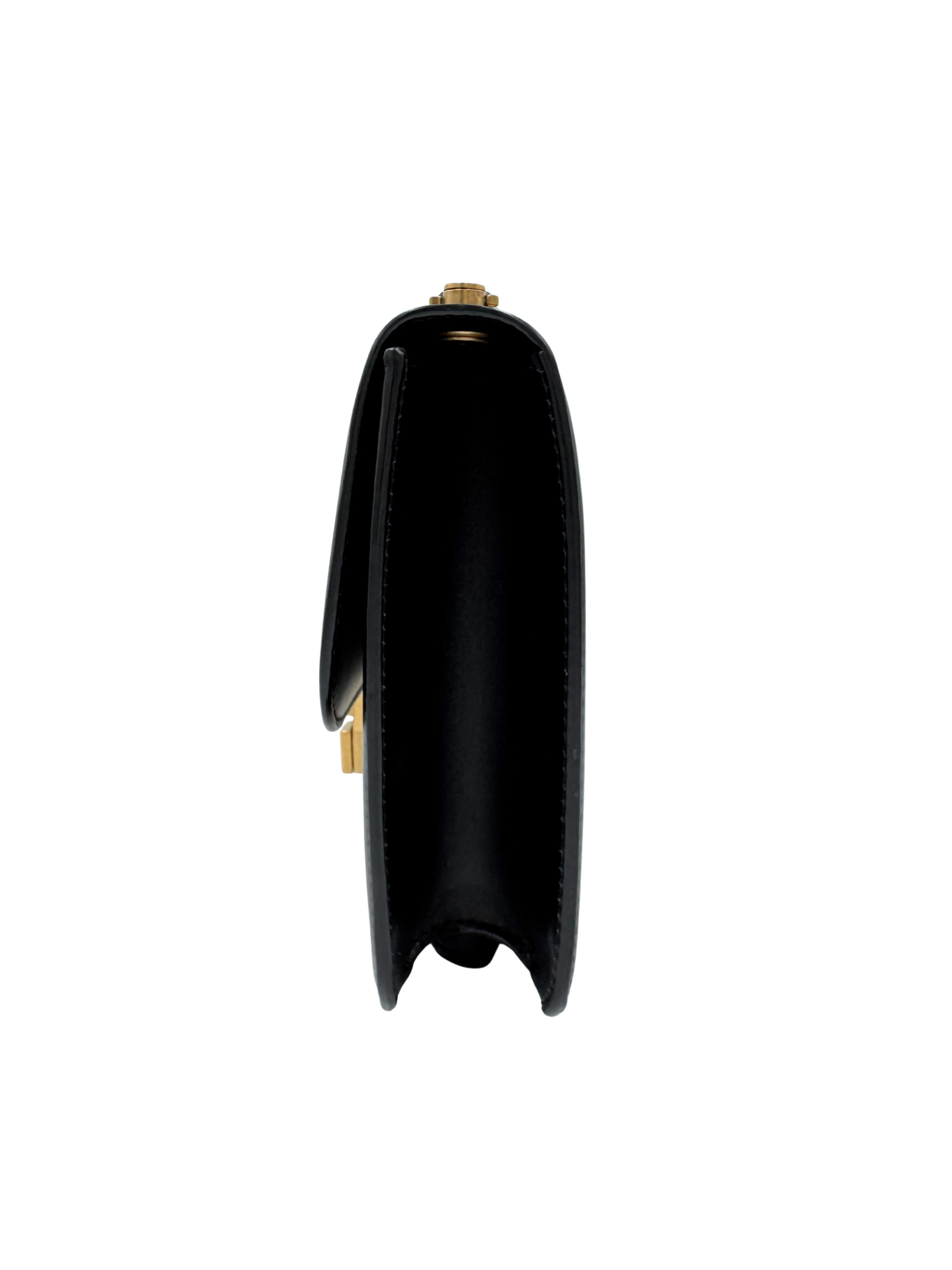 Le Carré Shoulder Bag in Ivory Canvas with Black Leather Trim