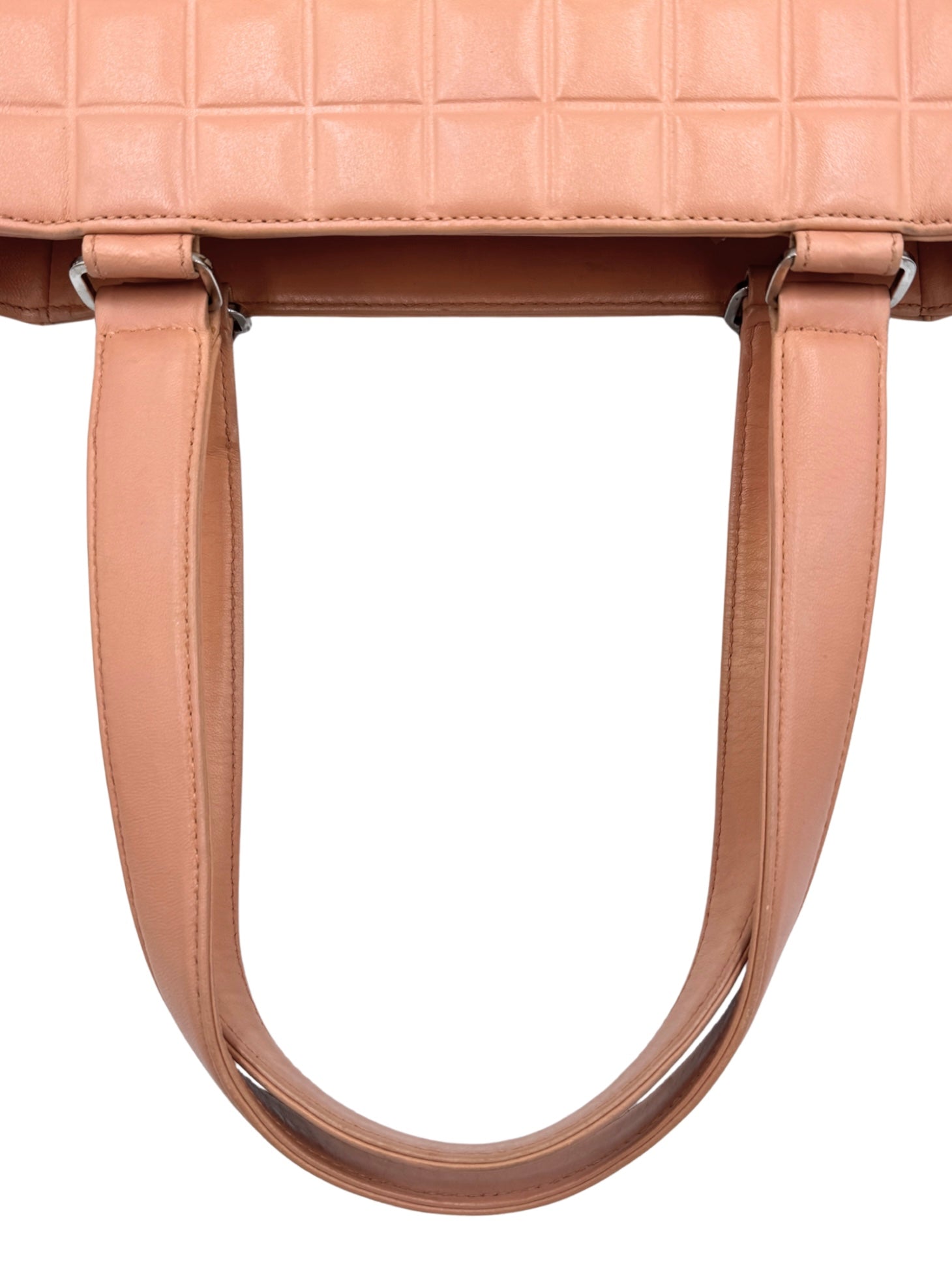 Vintage Chocolate Bar Shopping Tote Bag in Blush Nude Lambskin Leather
