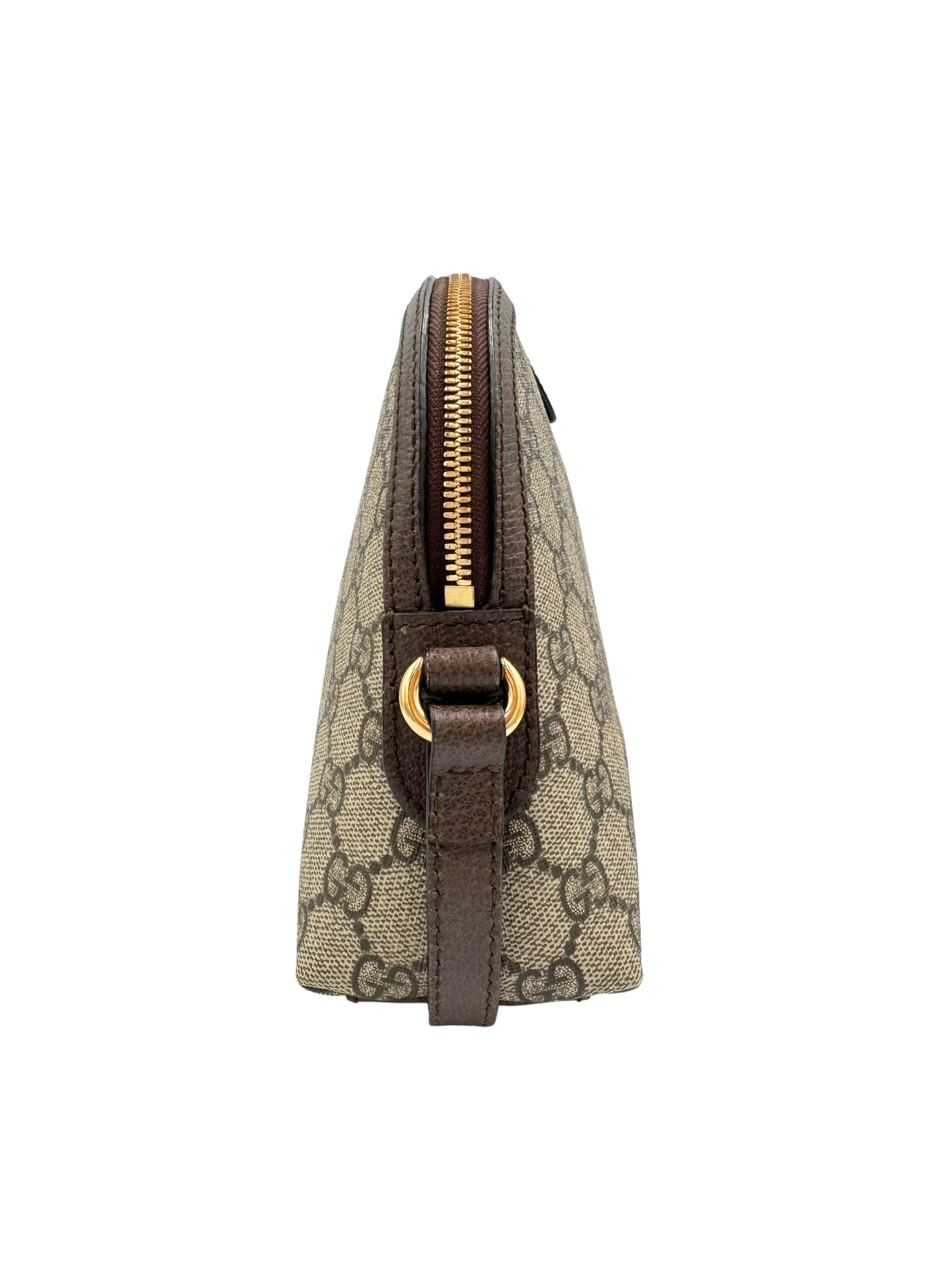 GG Small Ophidia Dome Crossbody Shoulder Bag in Brown and Tan Monogram Supreme Coated Canvas