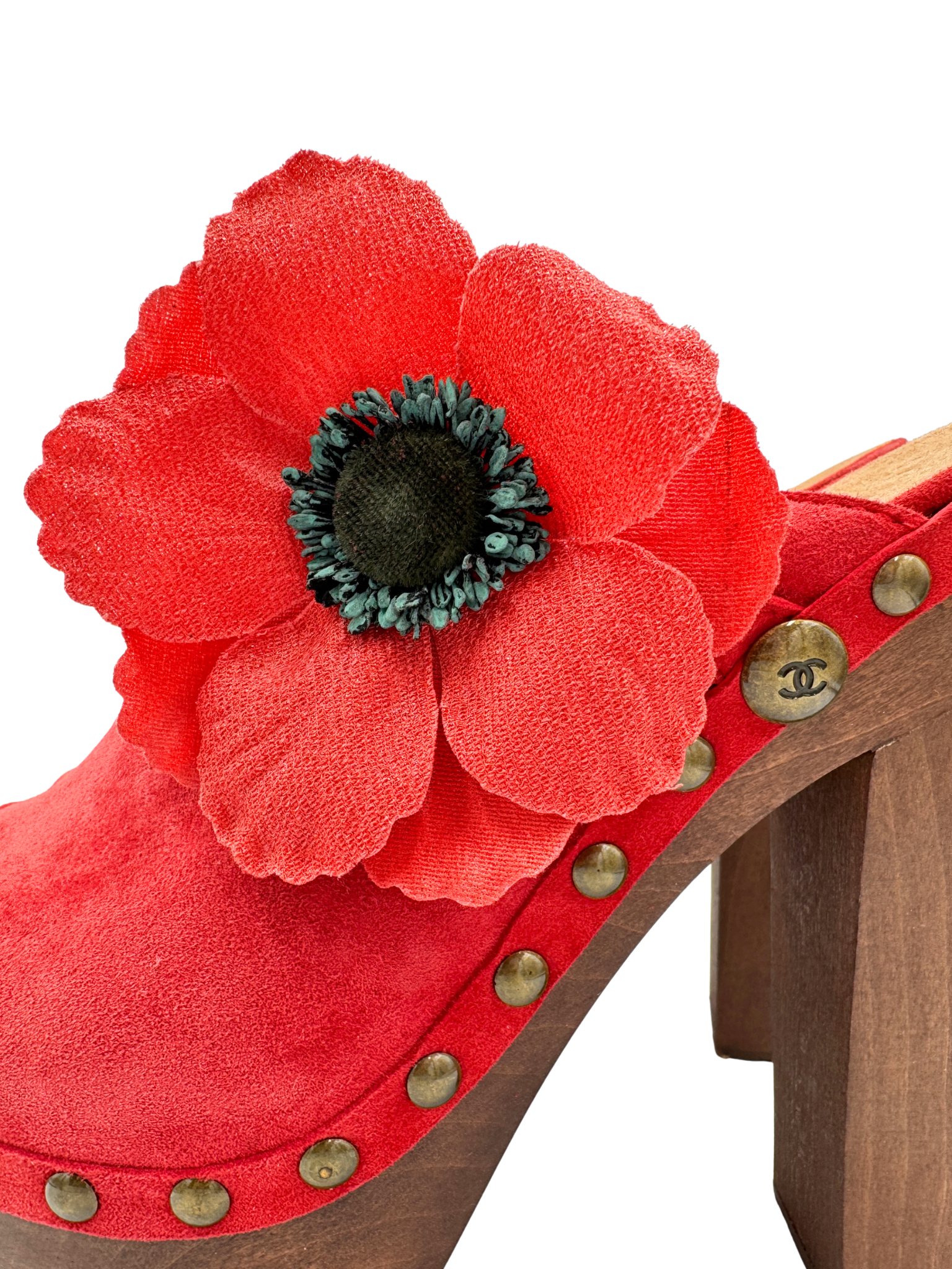 Size 41 2010 Karl Lagerfeld Era Poppy Platform Clogs in Red Suede