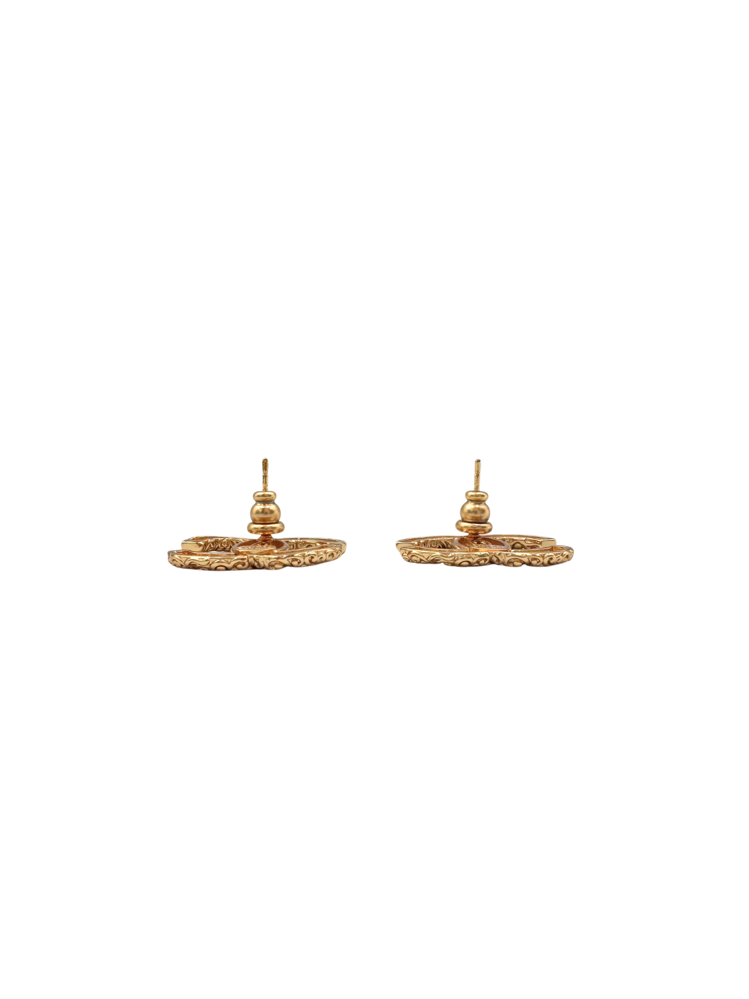 2024 Interlocking CC Stud Earrings in Golden Hardware