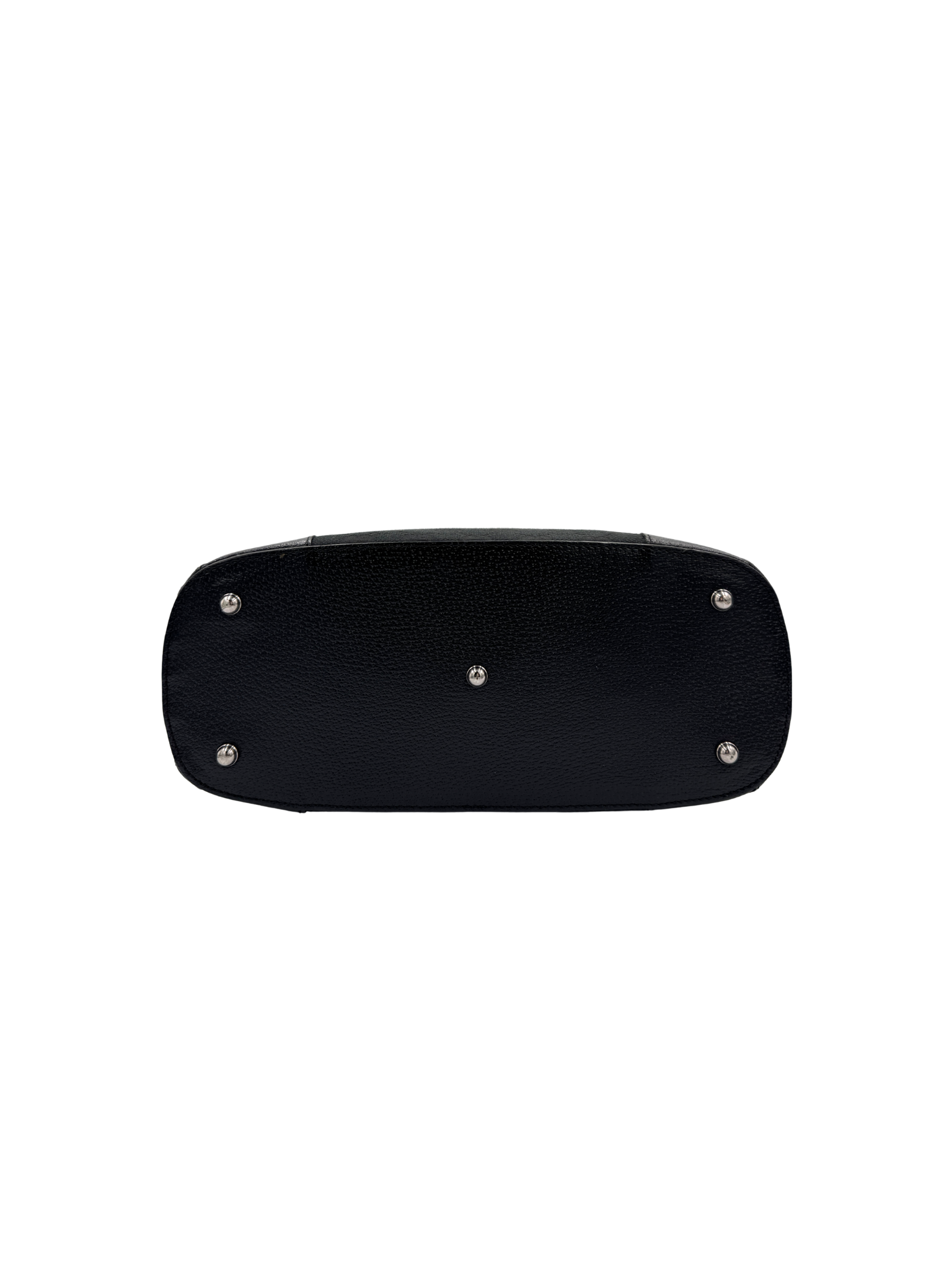 Vintage Tom Ford Era Dome Satchel with Top Handle and Micro Studs in Black Monogram GG Supreme Canvas with Leather Trim
