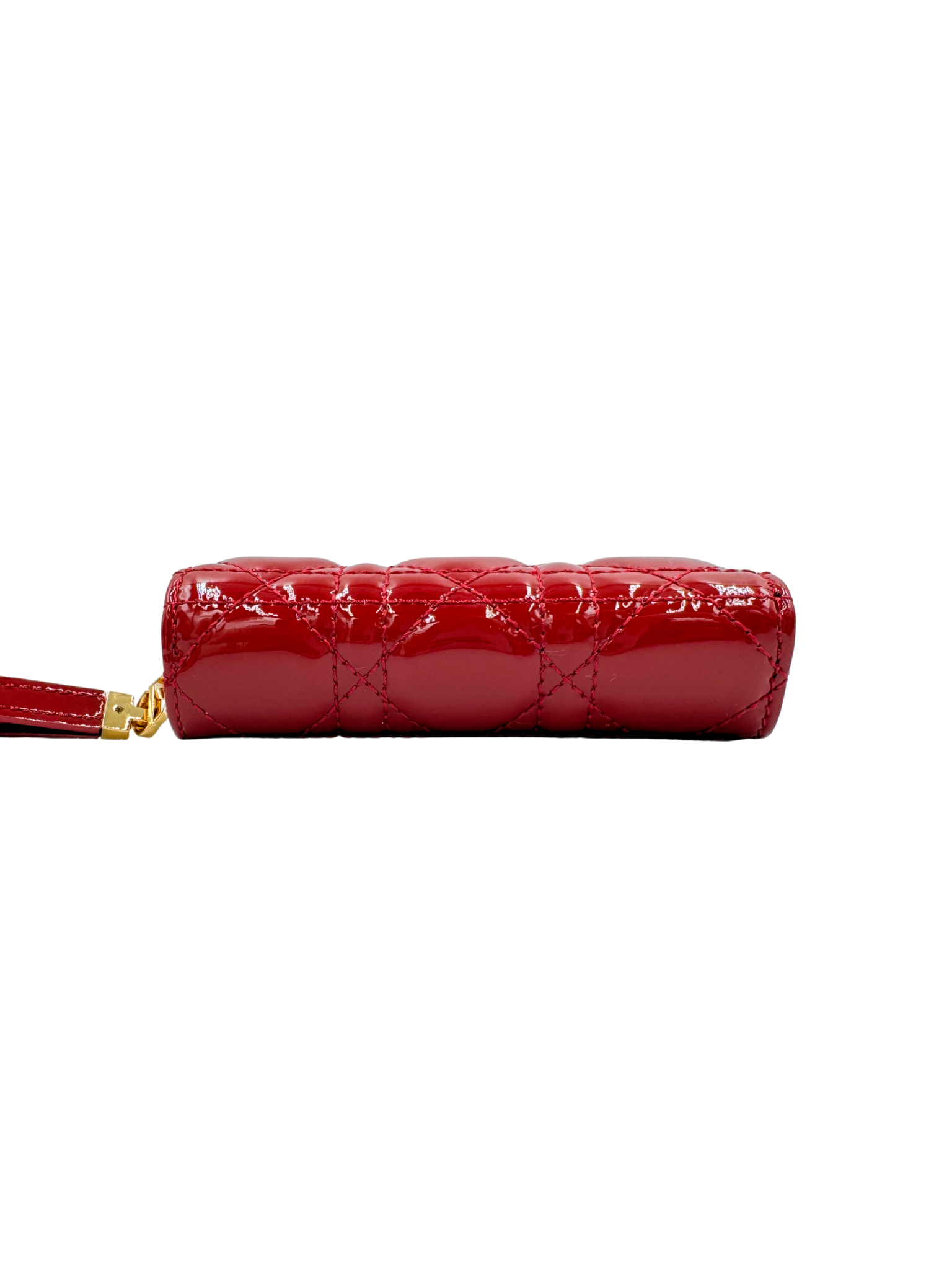 Caro Scarlet Ziparound Quilted Cannage Wallet in Red Patent Leather