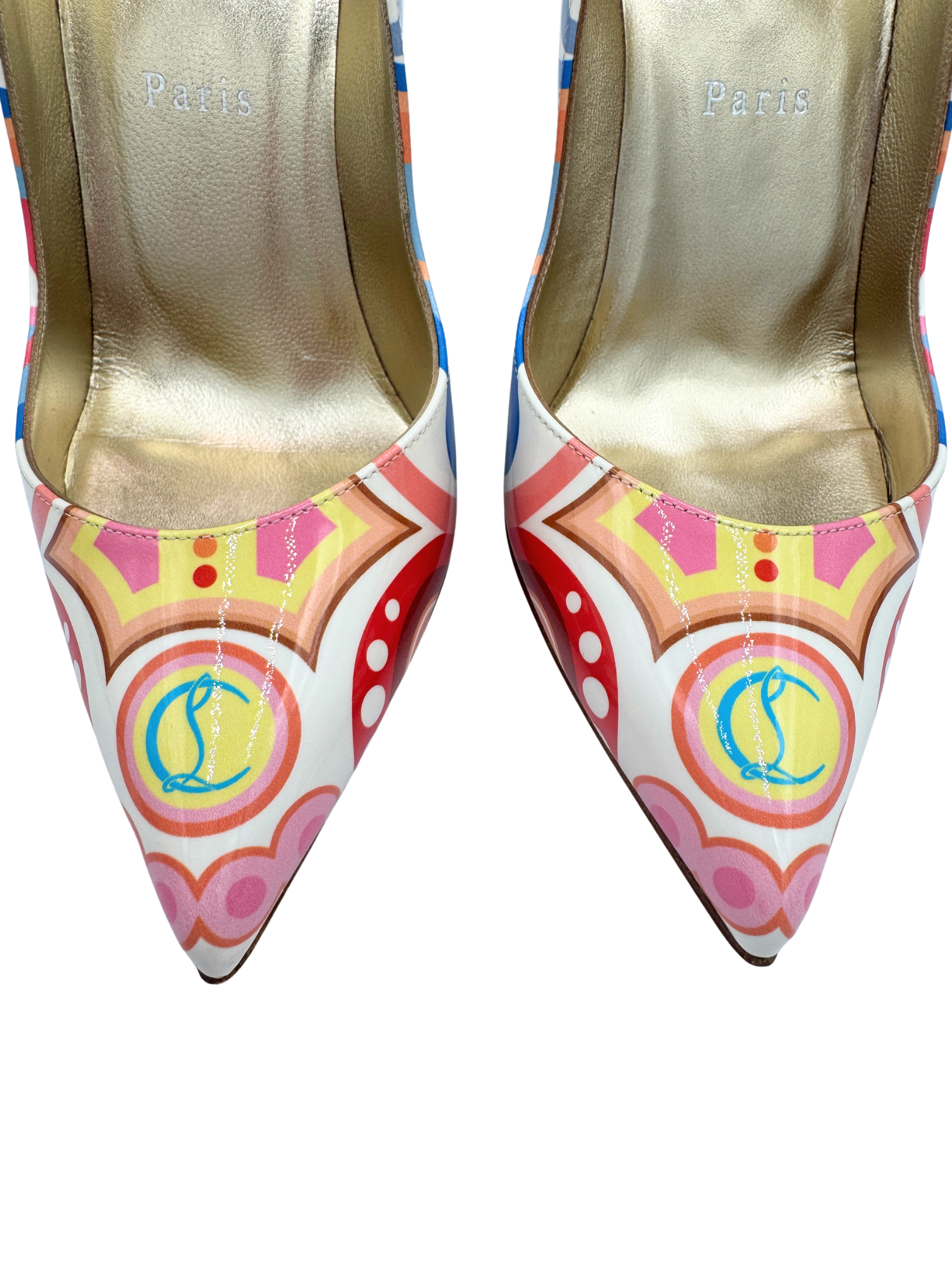 Christian Louboutin Size 37 Hot Chick 100mm Pumps in Multicolor Leather