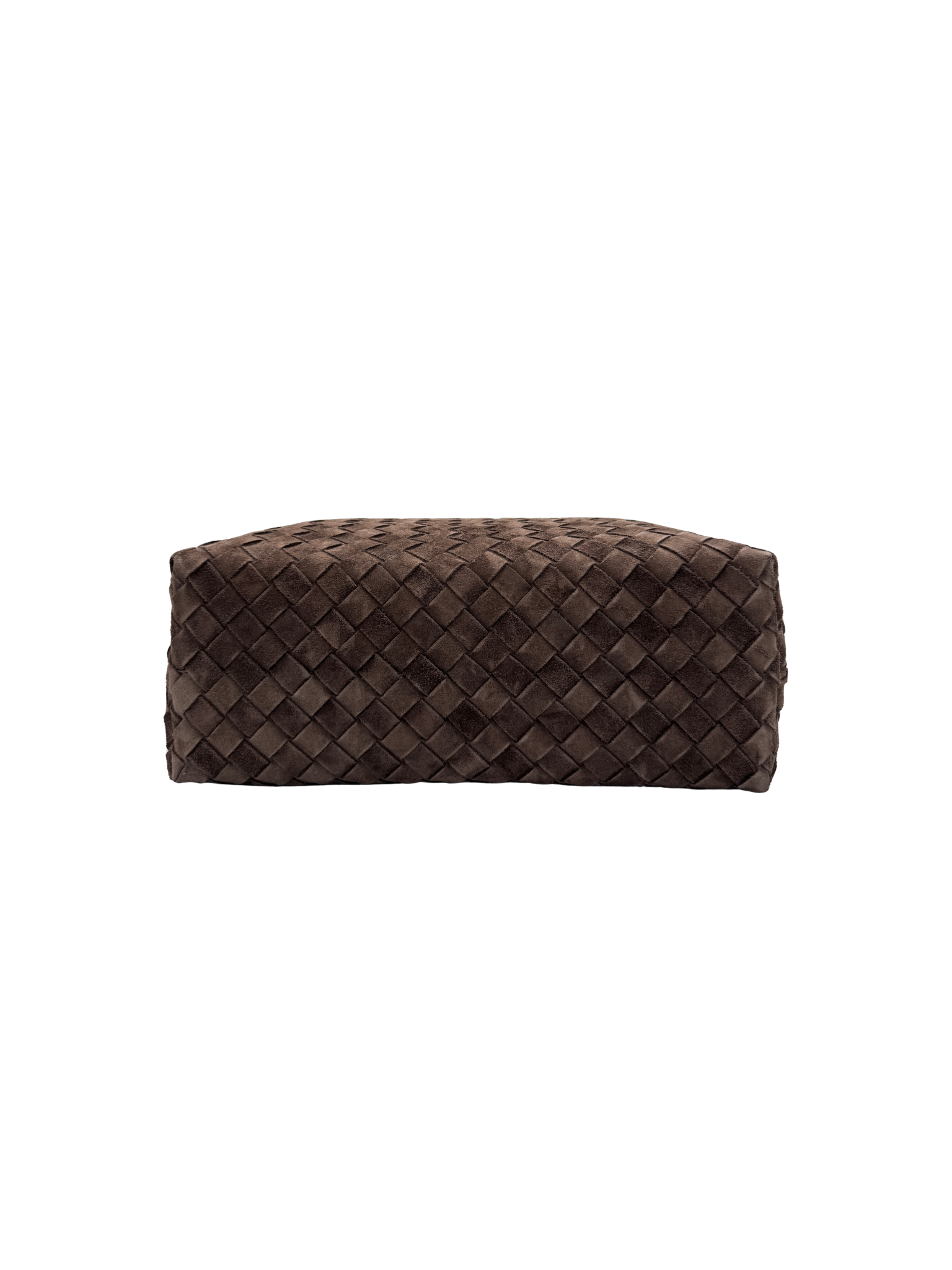 Medium Andiamo Shoulder Bag with Top Handle in Fondant Brown Intrecciato Suede