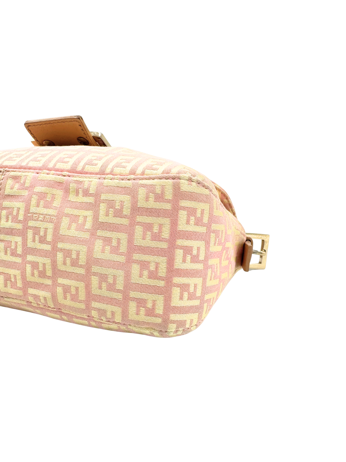 Vintage Zucchino FF Baguette Shoulder Bag in Pink and Ivory Monogram Canvas
