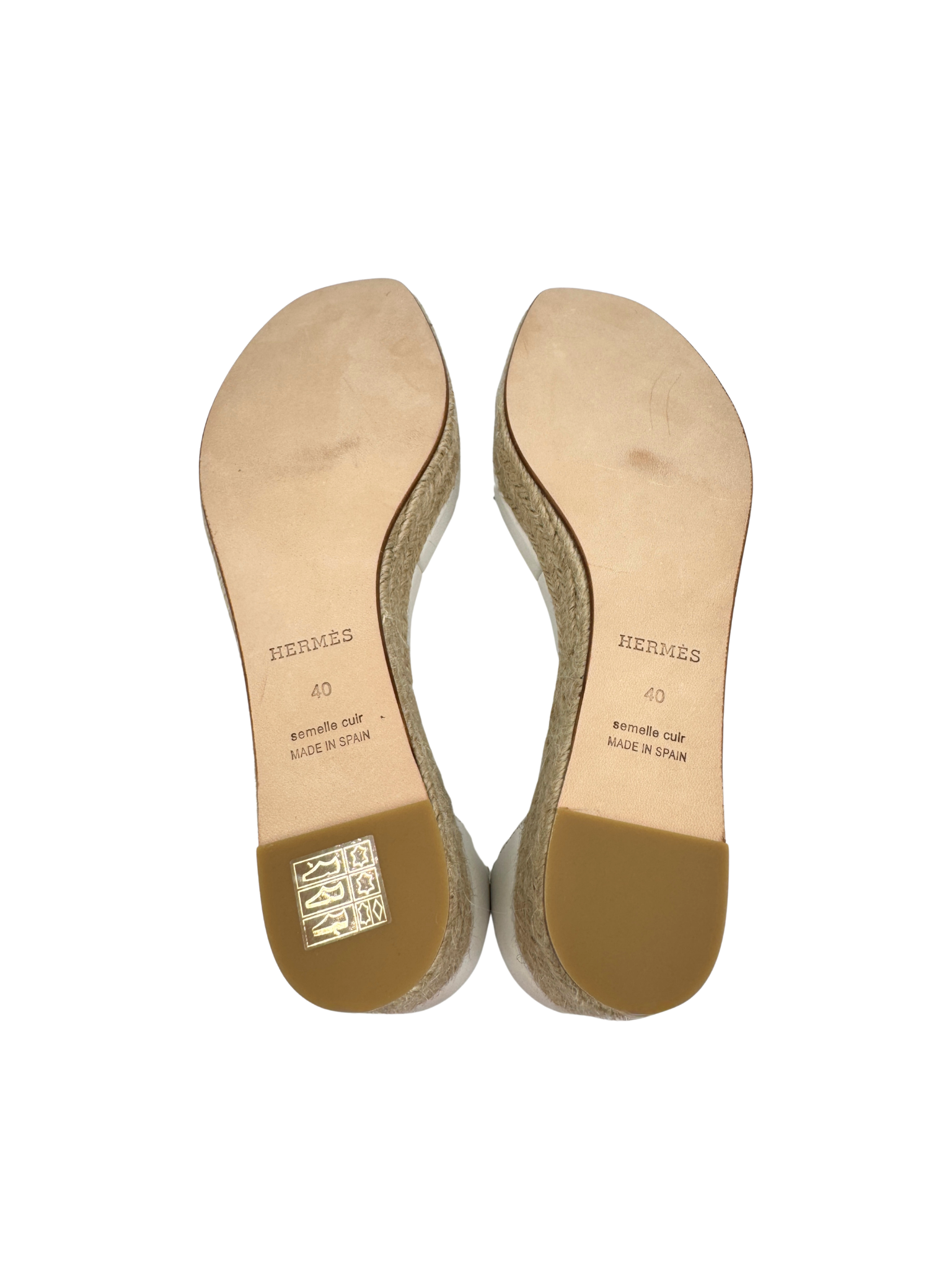 Size 40 Elda Espadrille Platform Wedge Sandals in Blanc / White Calfskin Leather