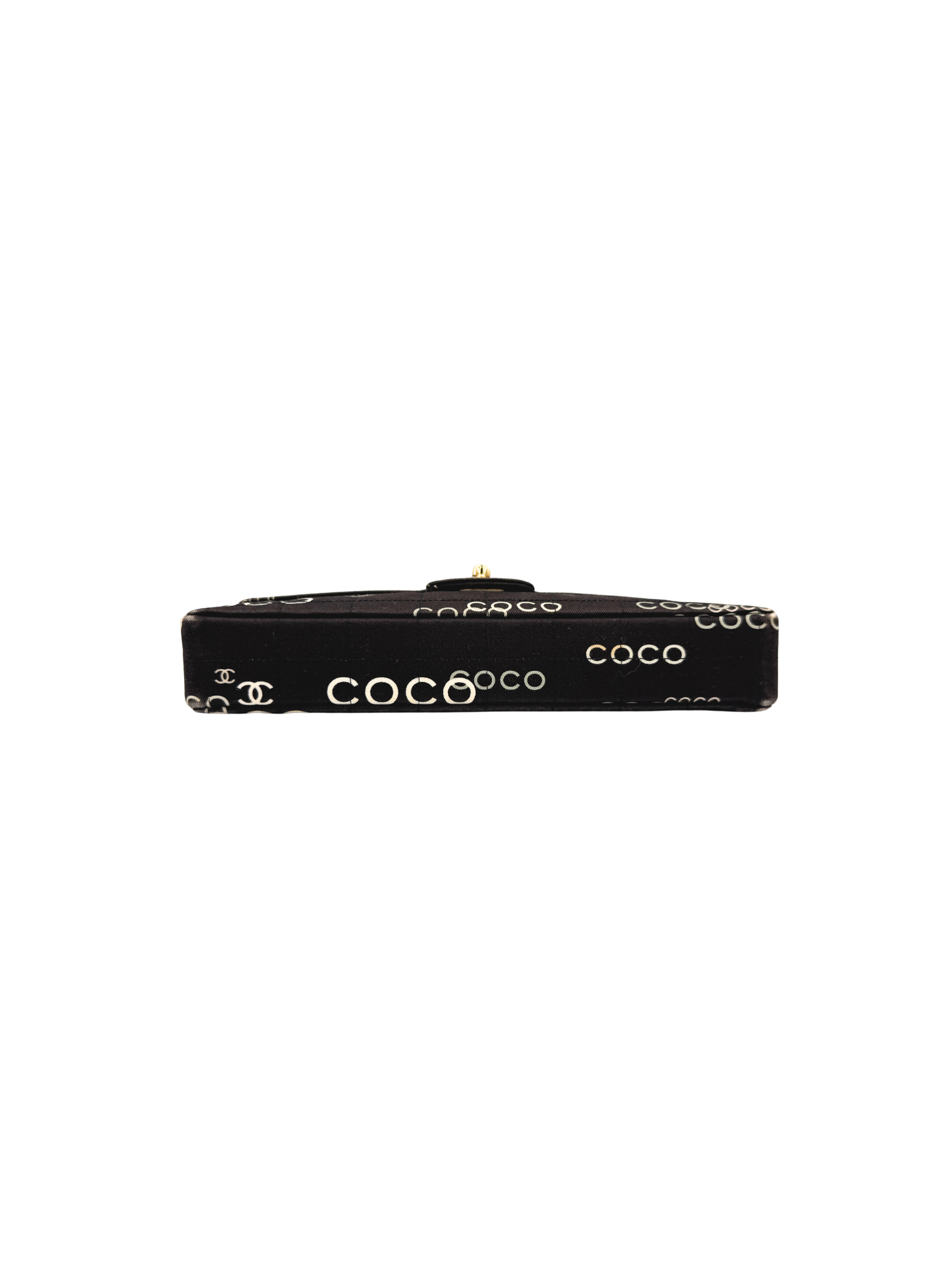 Vintage 2002 Karl Lagerfeld Era Coco Classic Chocolate Bar Single Flap Shoulder Bag in Black and White Logo Canvas (Copy)
