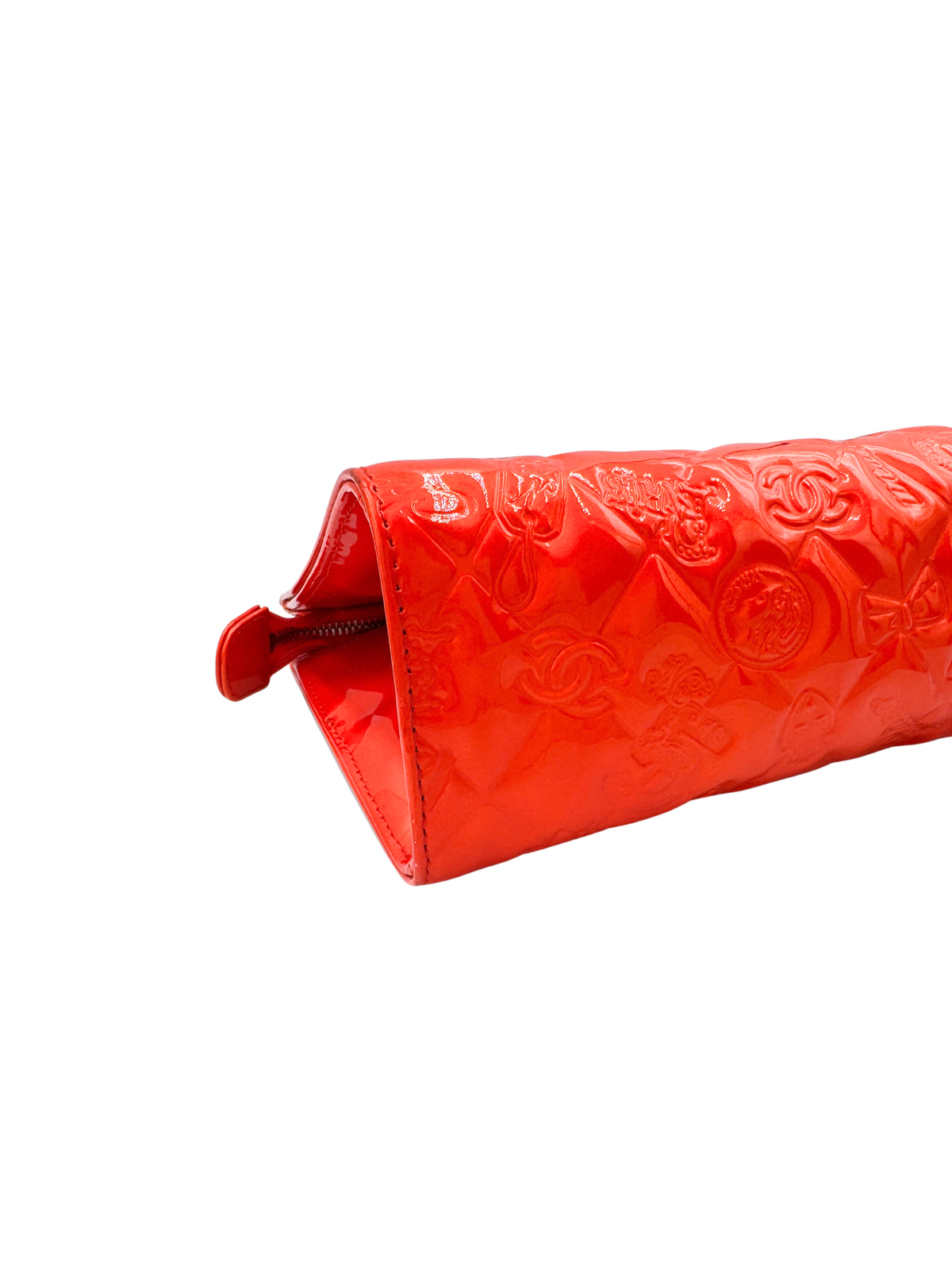 Vintage Karl Lagerfeld Era Lucky Symbols Shoulder Bag in Red Leather