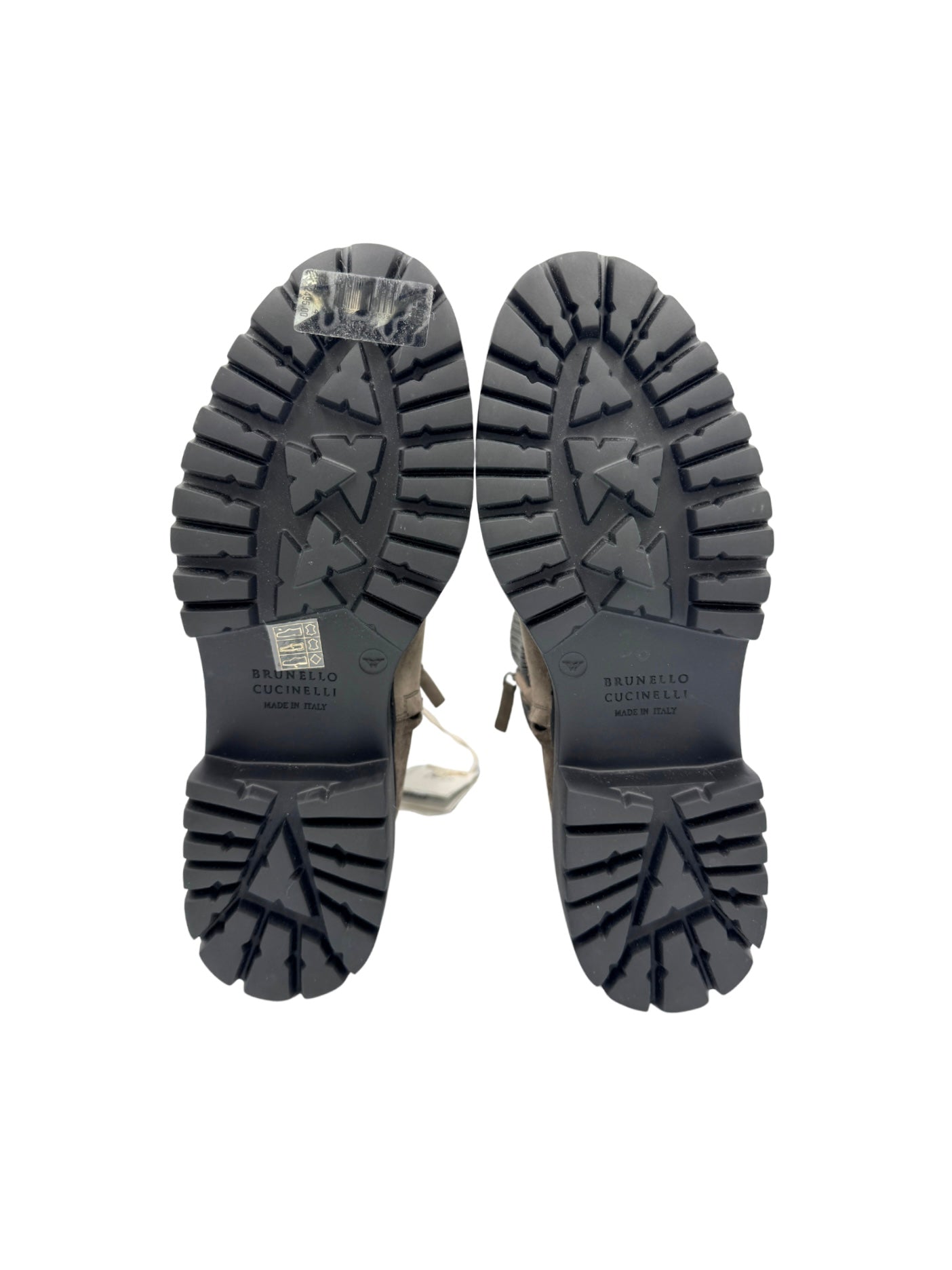 Size 40 Ankle Boots with Monili Trim Ribbed Cuff in Grey Suede