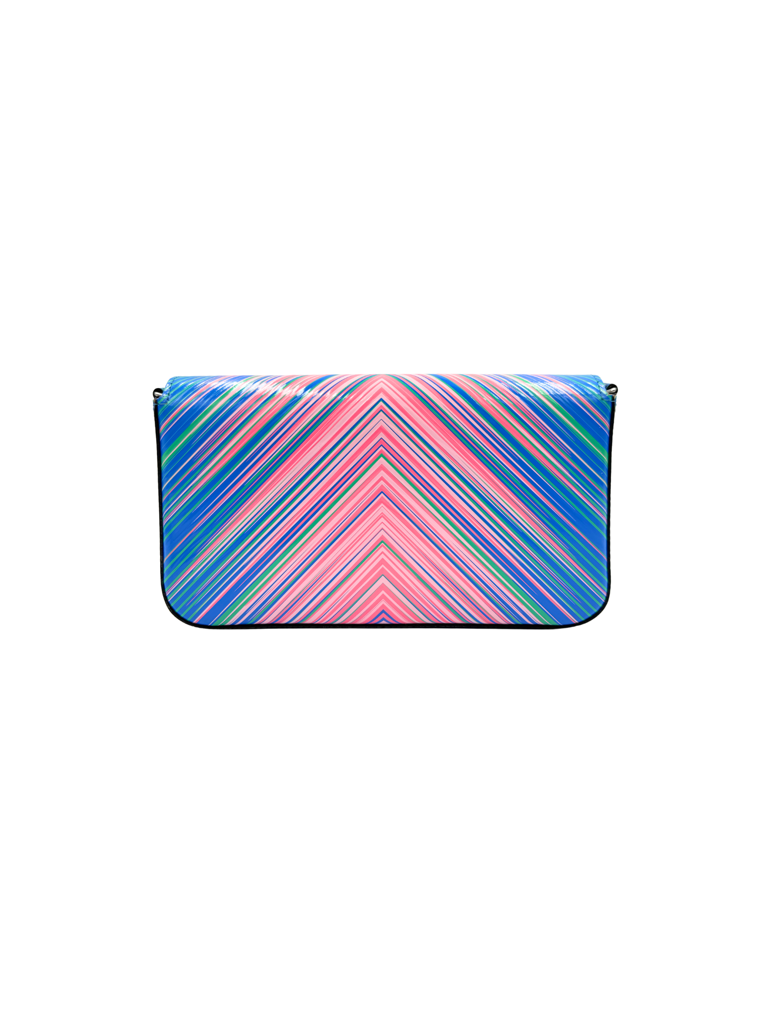 Tropical Felicie Shoulder Bag Pochette with 2 Removable Card Holder Wallet Inserts in Blue/Pink Multicolor Epi Leather (Copy)