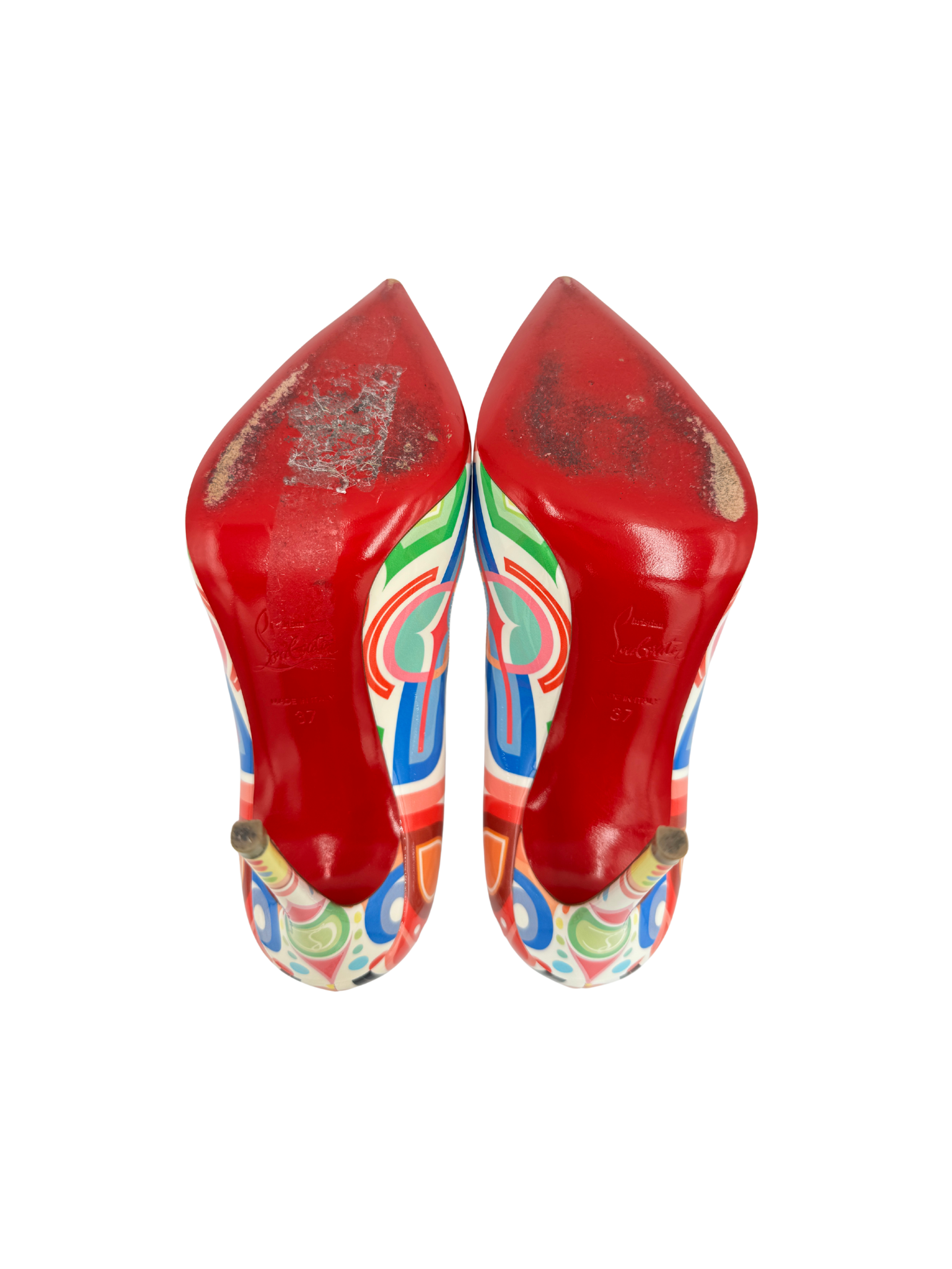 Christian Louboutin Size 37 Hot Chick 100mm Pumps in Multicolor Leather