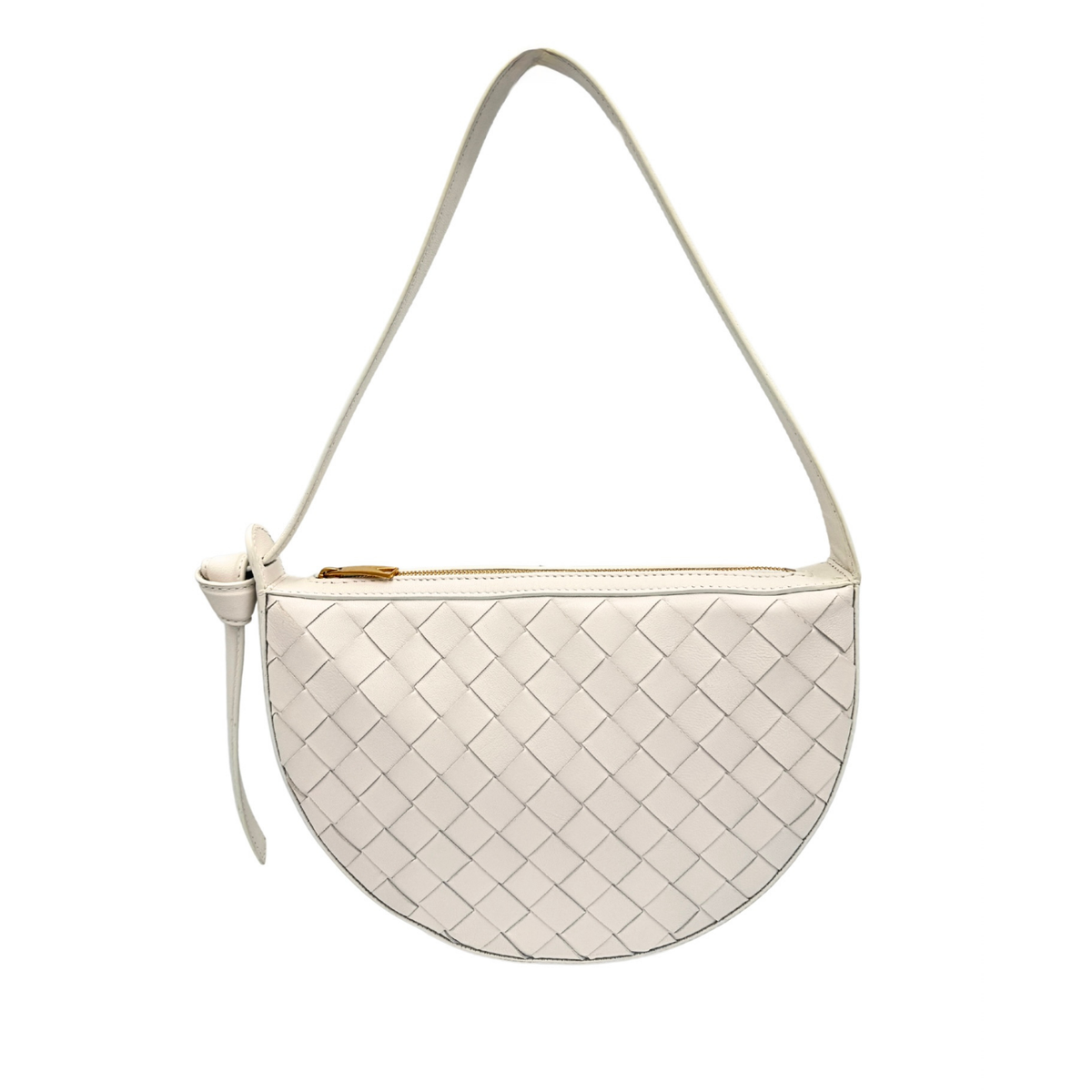 SCRE:EN ＜MINI SHOULDER BAG＞　white Mini Sunrise Shoulder Bag in White Intrecciato Leather