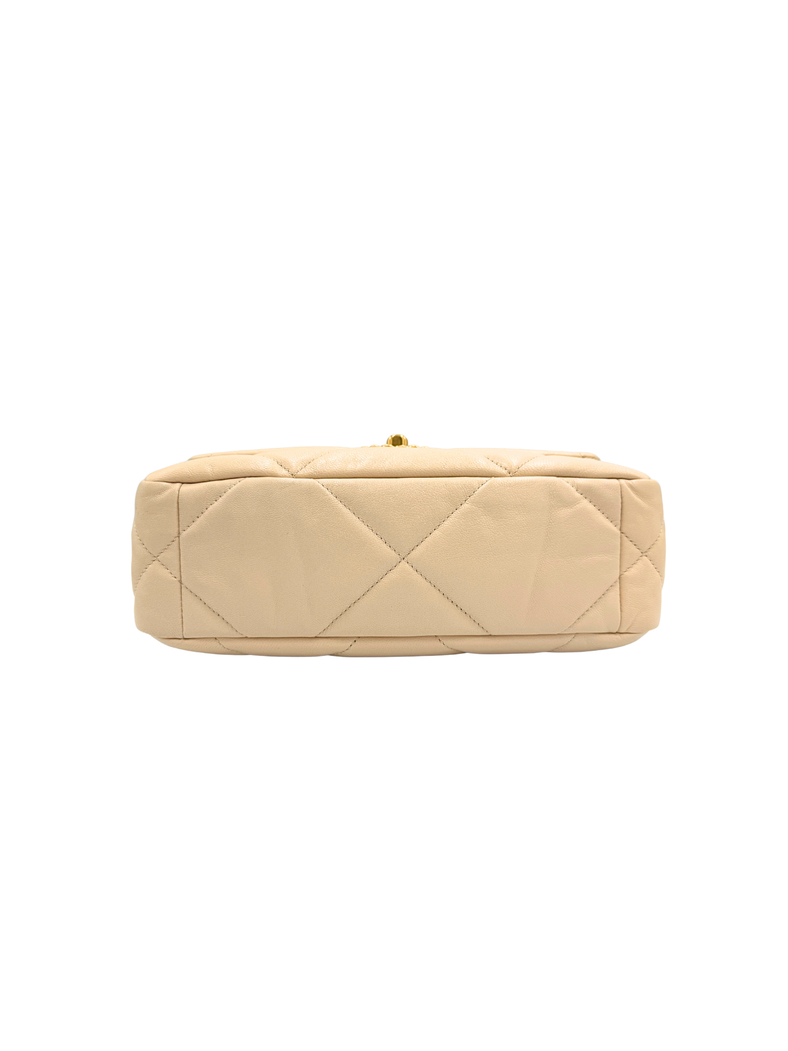 Quilted Medium Chanel 19 Shoulder Bag in Beige Lambskin Leather