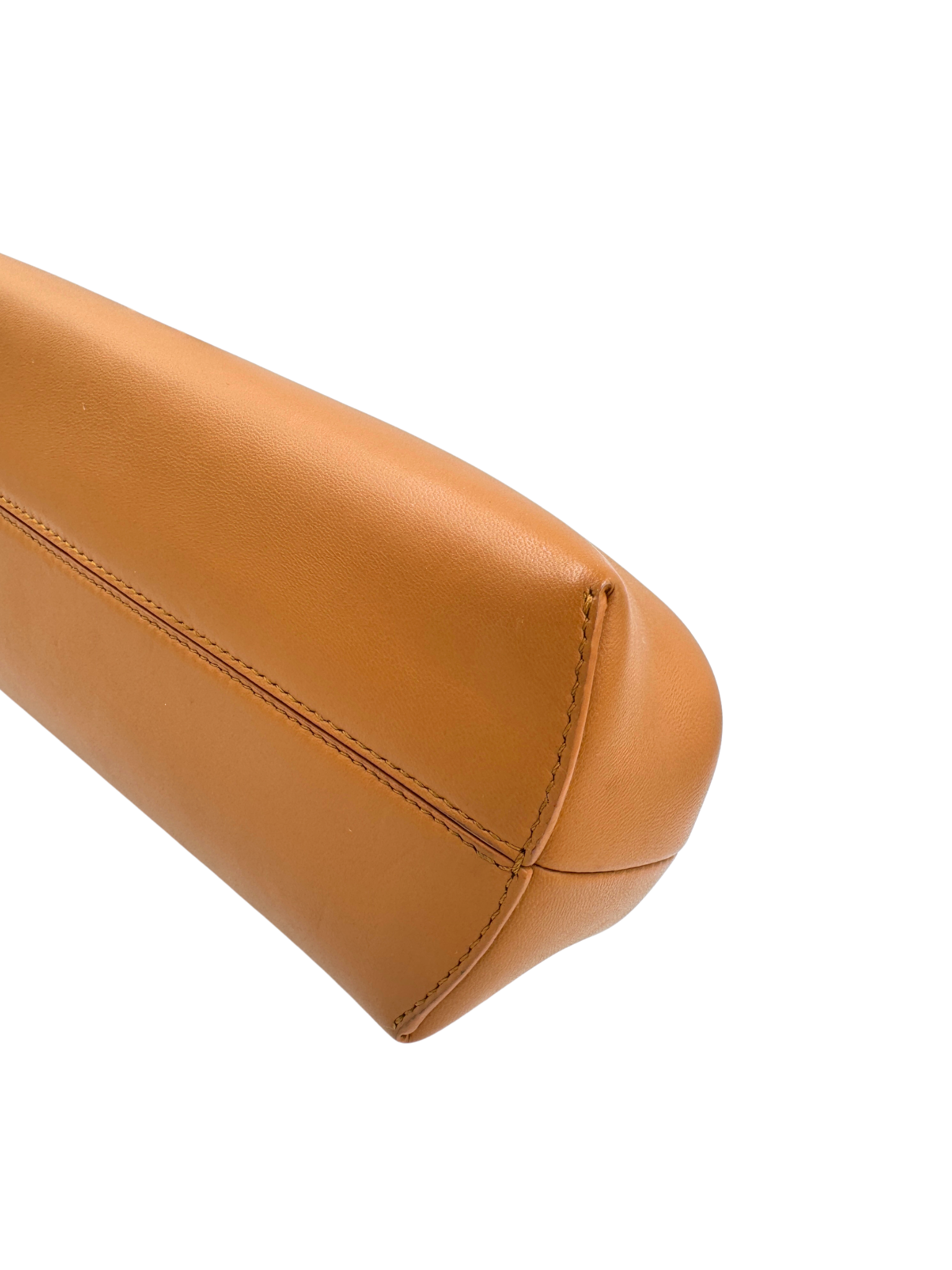 Small First Shoulder Bag Clutch in Caramel Leather