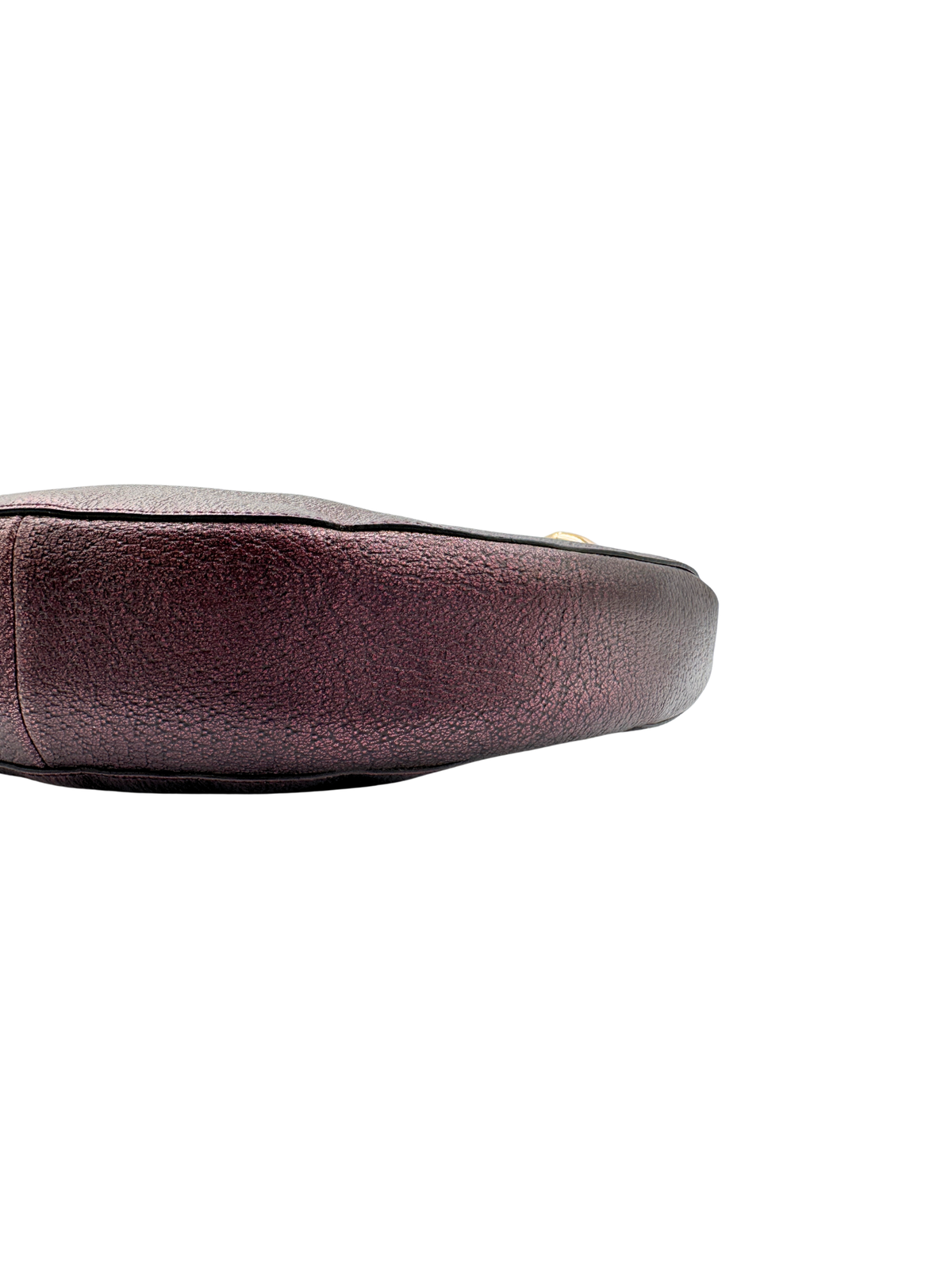 Vintage Tom Ford Era GG Logo Hobo Shoulder Bag in Plum Grained Leather