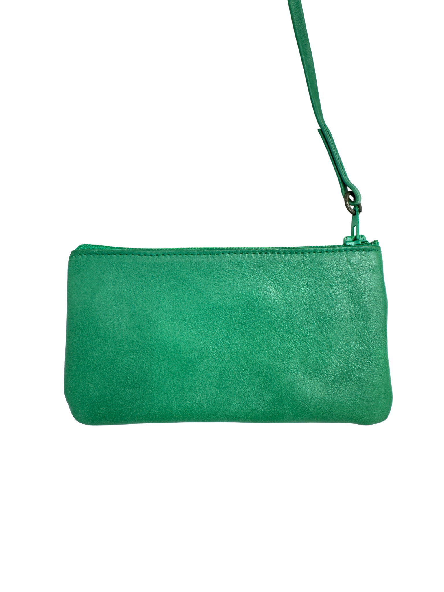 Vintage Quilted Drawstring Bucket Bag with Pouch in Green Lambskin Leather