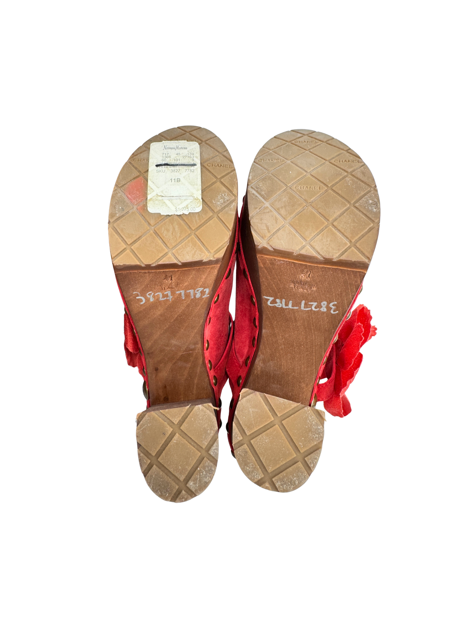 Size 41 2010 Karl Lagerfeld Era Poppy Platform Clogs in Red Suede