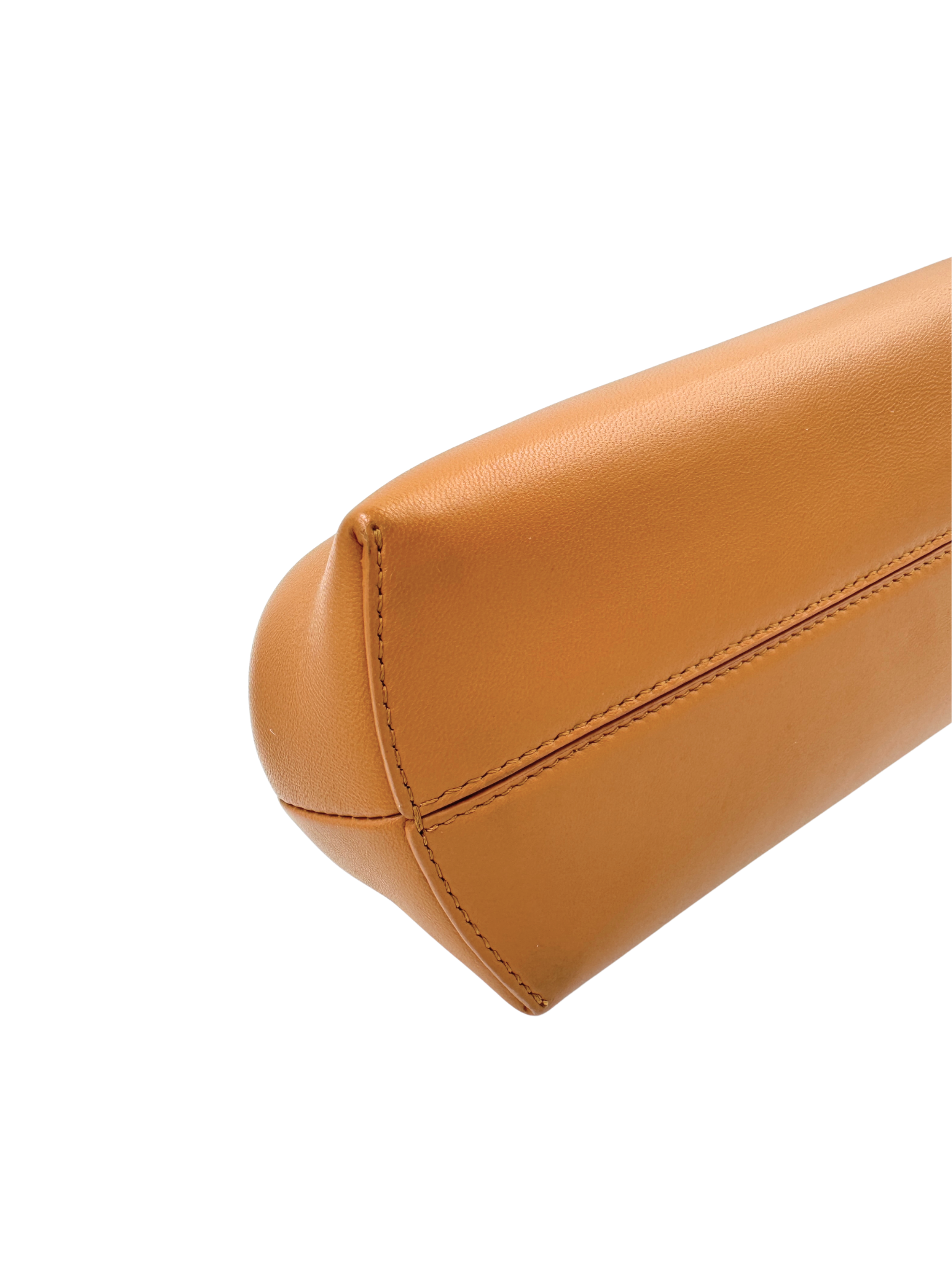 Small First Shoulder Bag Clutch in Caramel Leather