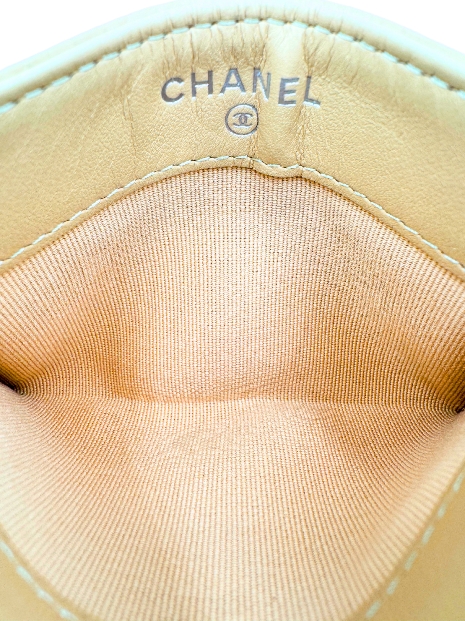 Classic Quilted CC Card Holder Wallet in Beige Claire Caviar Leather