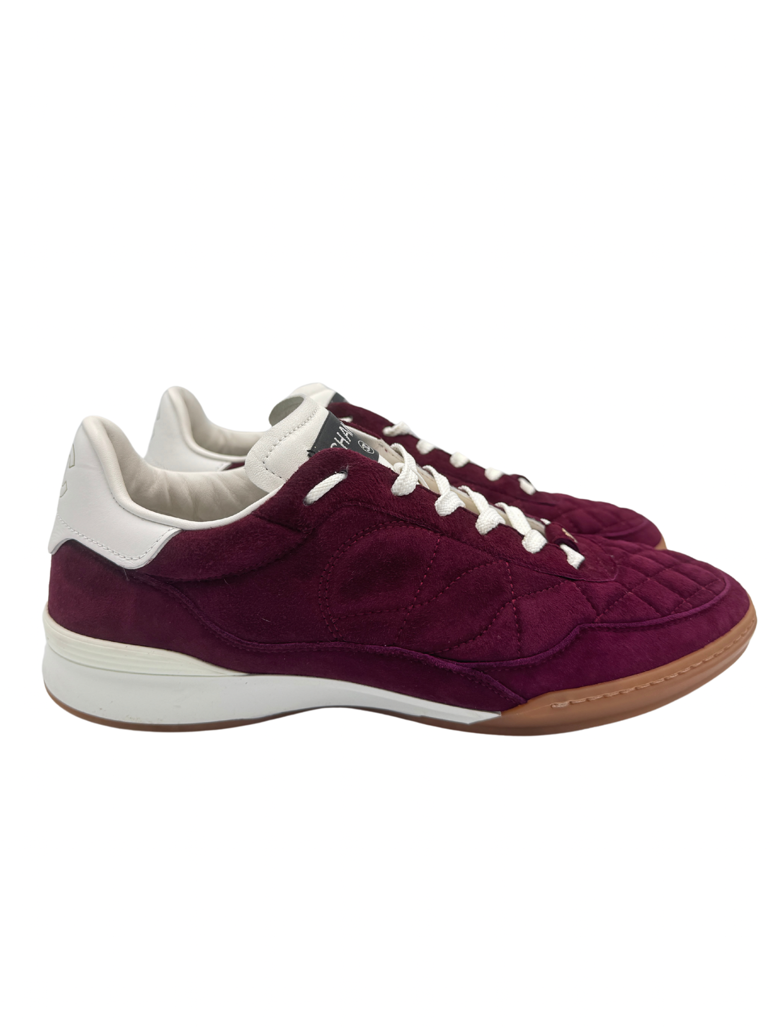 Size 40 Low Top CC Sneakers in Burgundy Suede