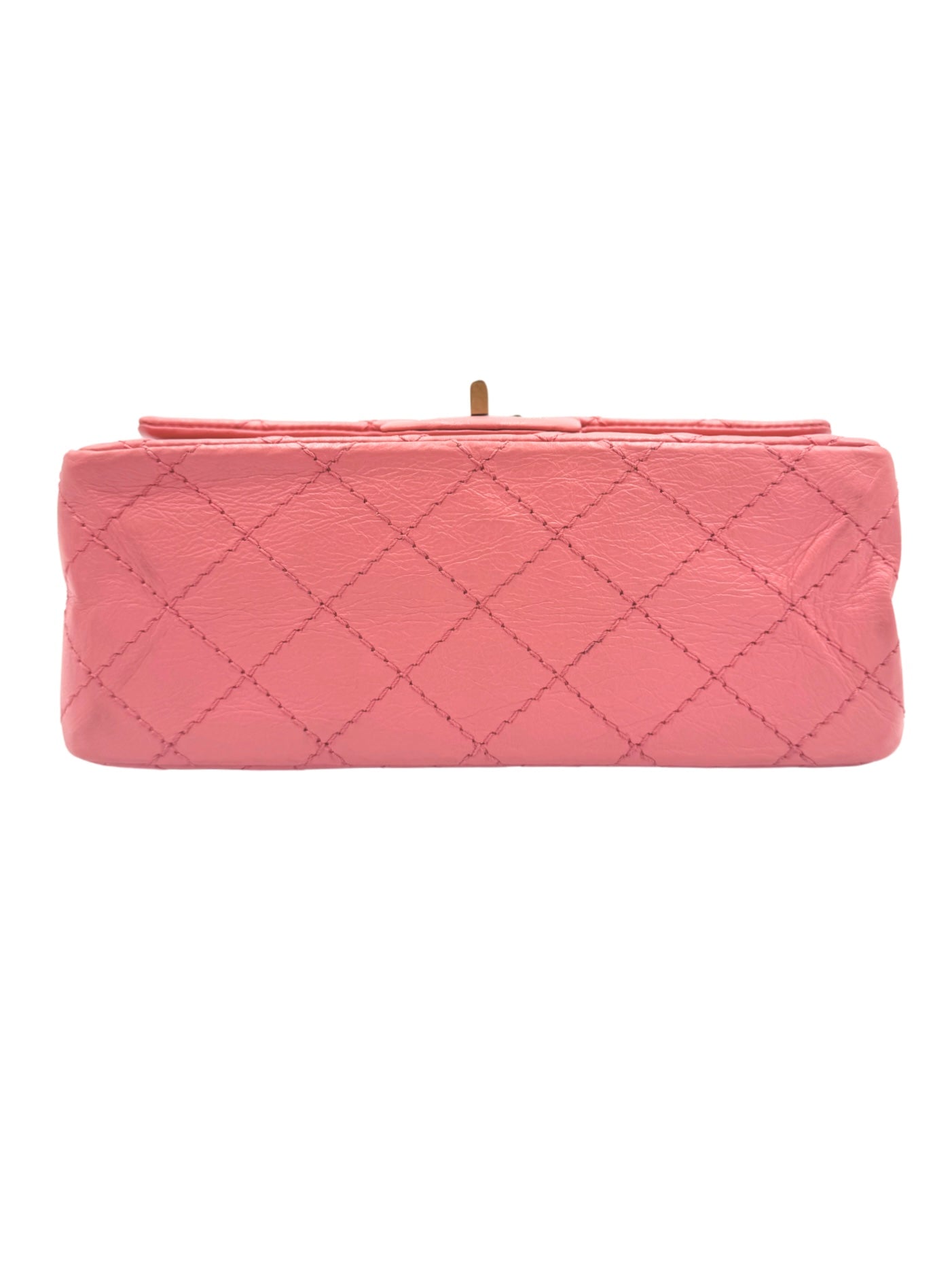 Classic Quilted Mini Reissue 2.55 Rectangular Flap Bag in Pink Aged Calfskin Leather
