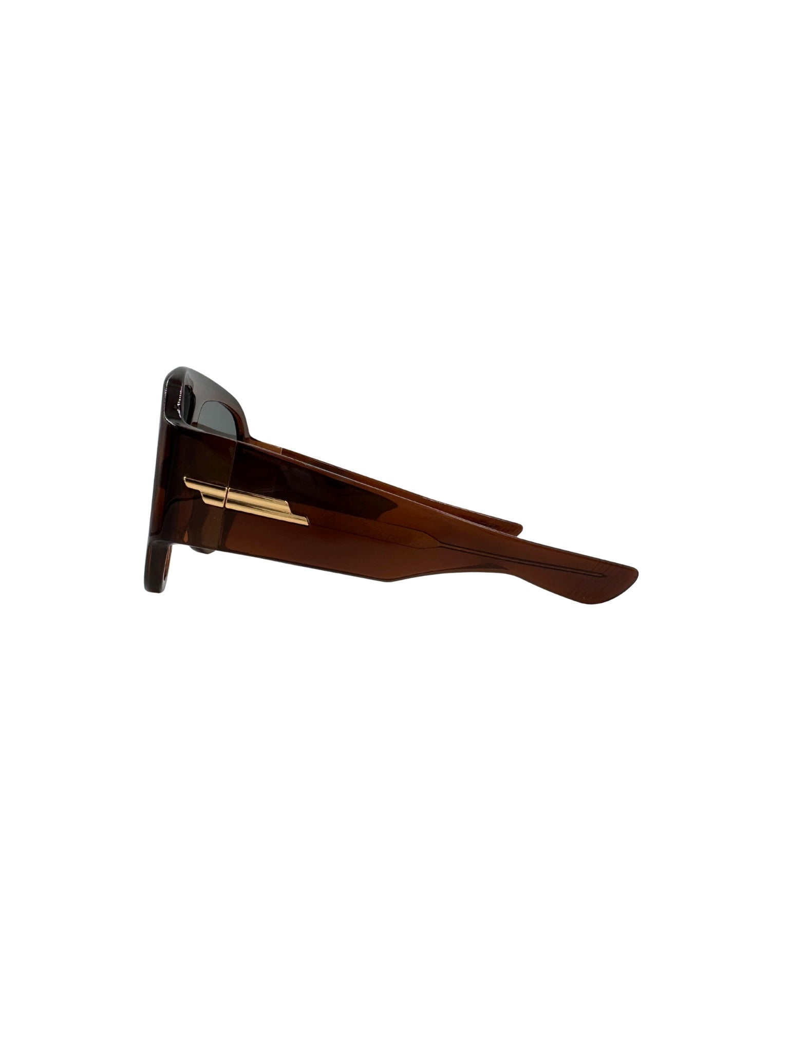 Shield Aviator Sunglasses in Brown Acetate